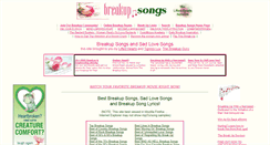 Desktop Screenshot of breakup-songs.com